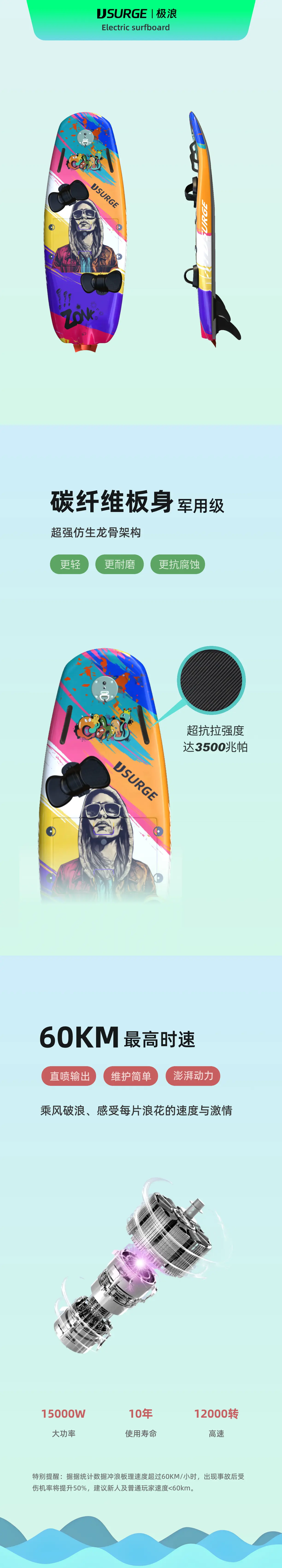 JS006电动冲浪板参数