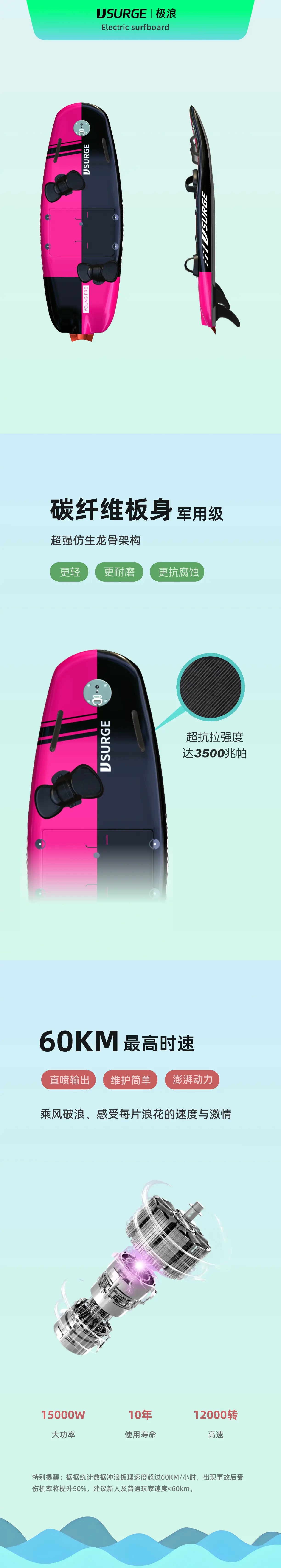 JS011电动冲浪板参数